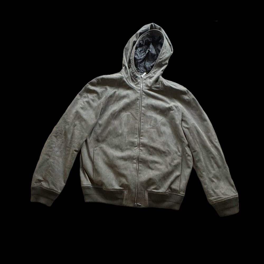 Authentic DIOR Large Grey Leather Fur Men's Jacket